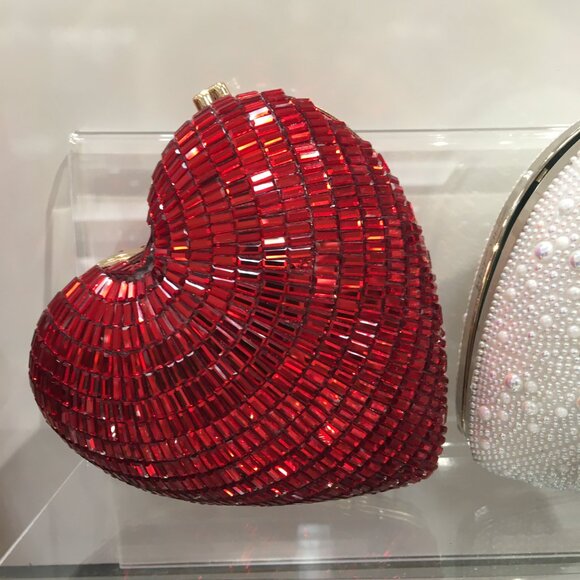 Betsey Johnson Kitsch Stole My Heart Small Crossbody Bag Red Rhinestones NWT - Picture 12 of 15